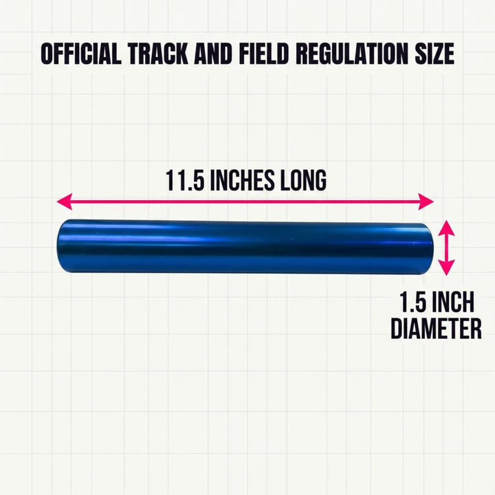 Aluminum Relay Baton Get The Winning Edge with Our Official Size, Lightweight, and Safe, Blue Pack of 2