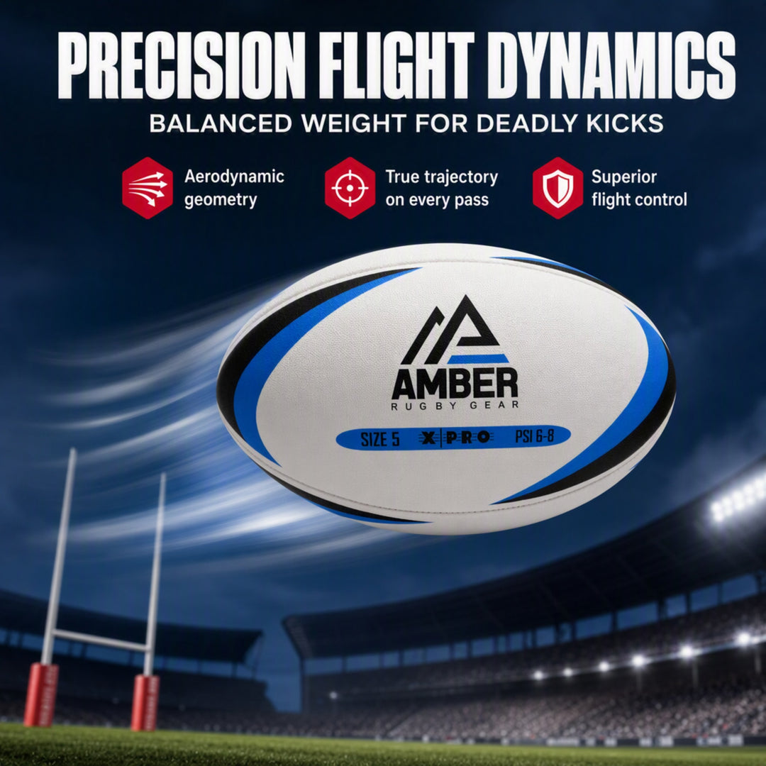 Competition Rugby Ball with Superior Grip and Balanced Weight for Match-Play and Training
