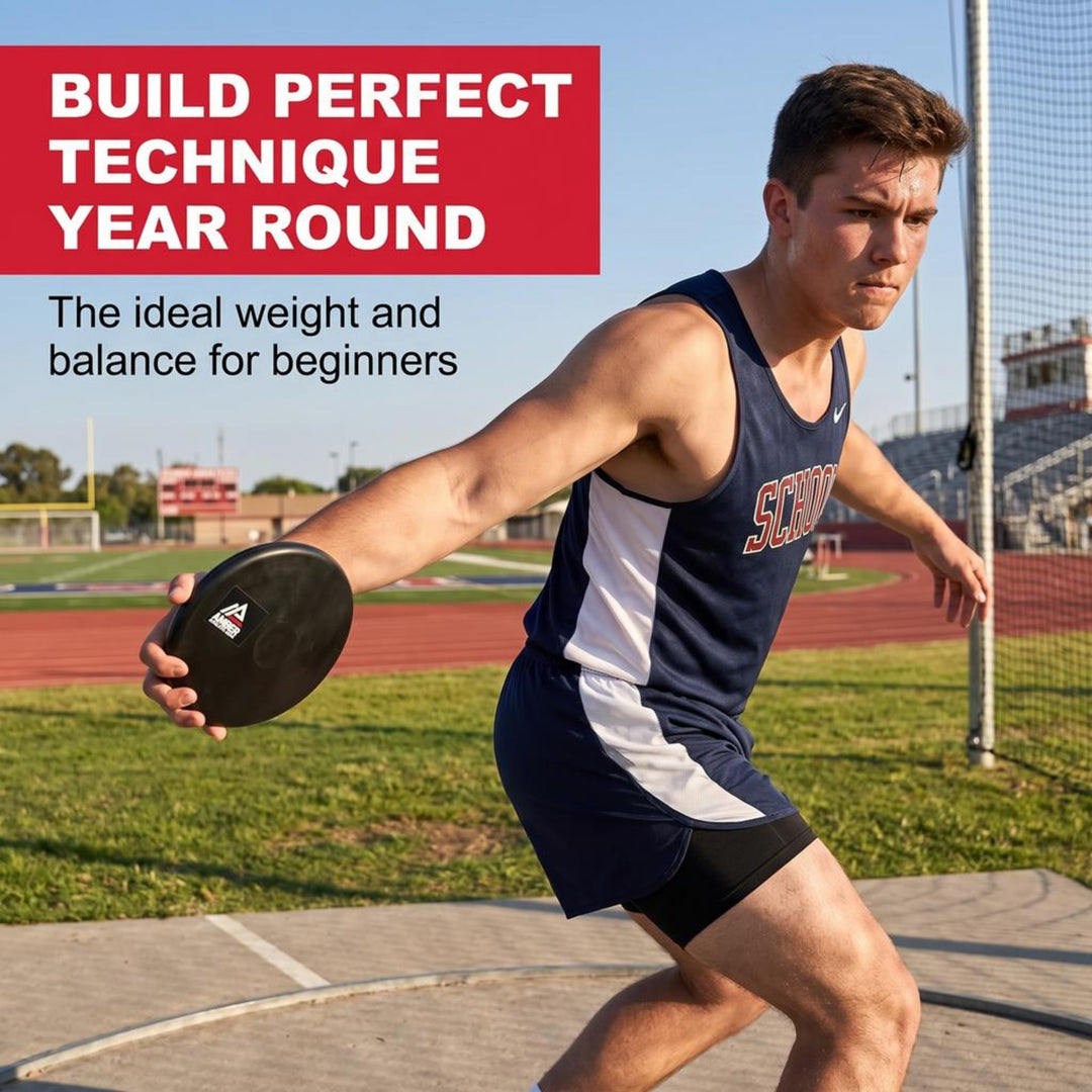 Amber Fight Gear Robust Rubber Discus Durable Training Tool for Beginners &amp; High School Athletes, Floor-Safe Design
