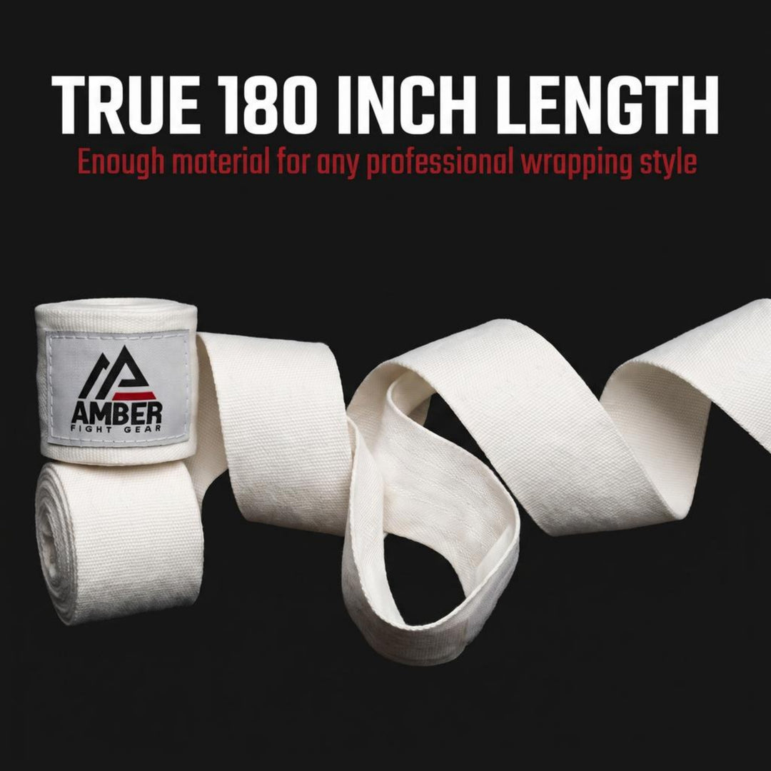 Amber Fight Gear Semi Elastic Professional Hand Wraps with Hook and Loop Closure for Boxing Kickboxing Muay Thai MMA for Men and Women