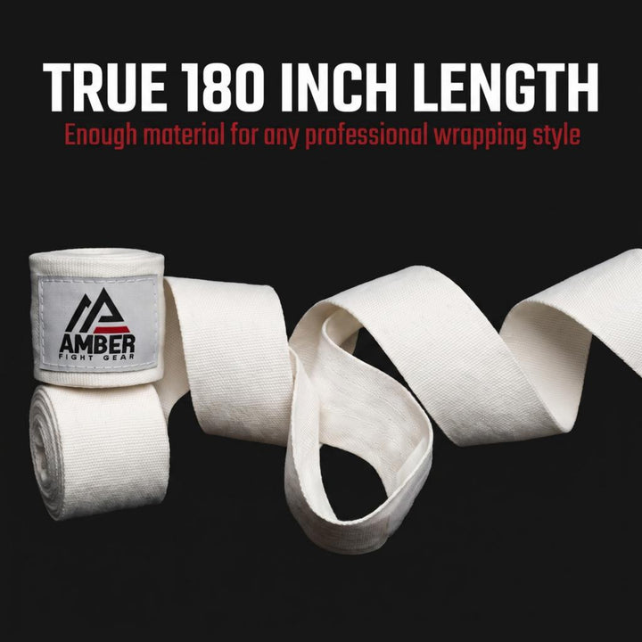 Amber Fight Gear Semi Elastic Professional Hand Wraps with Hook and Loop Closure for Boxing Kickboxing Muay Thai MMA for Men and Women