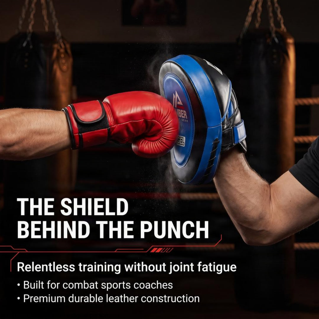 Gel-Infused Leather Punch Mitts for Boxing, Kickboxing, and MMA, Curved Design with Sweat-Resistant Lining, Shock-Absorbing Padding, Perfect for Training and Fitness Workouts