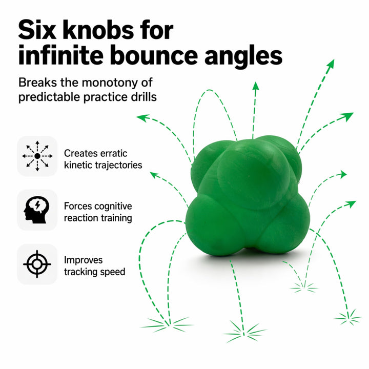 Agility Reaction Ball, 3-Inch Rubber Reflex Trainer, Green