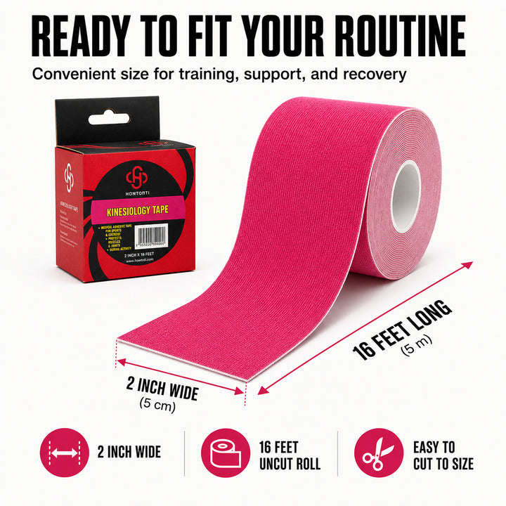 Ultimate Performance Kinesiology Tape: Support, Stabilize, and Recover Best for Athletes and Rehabilitation, 2" x 16ft Pink