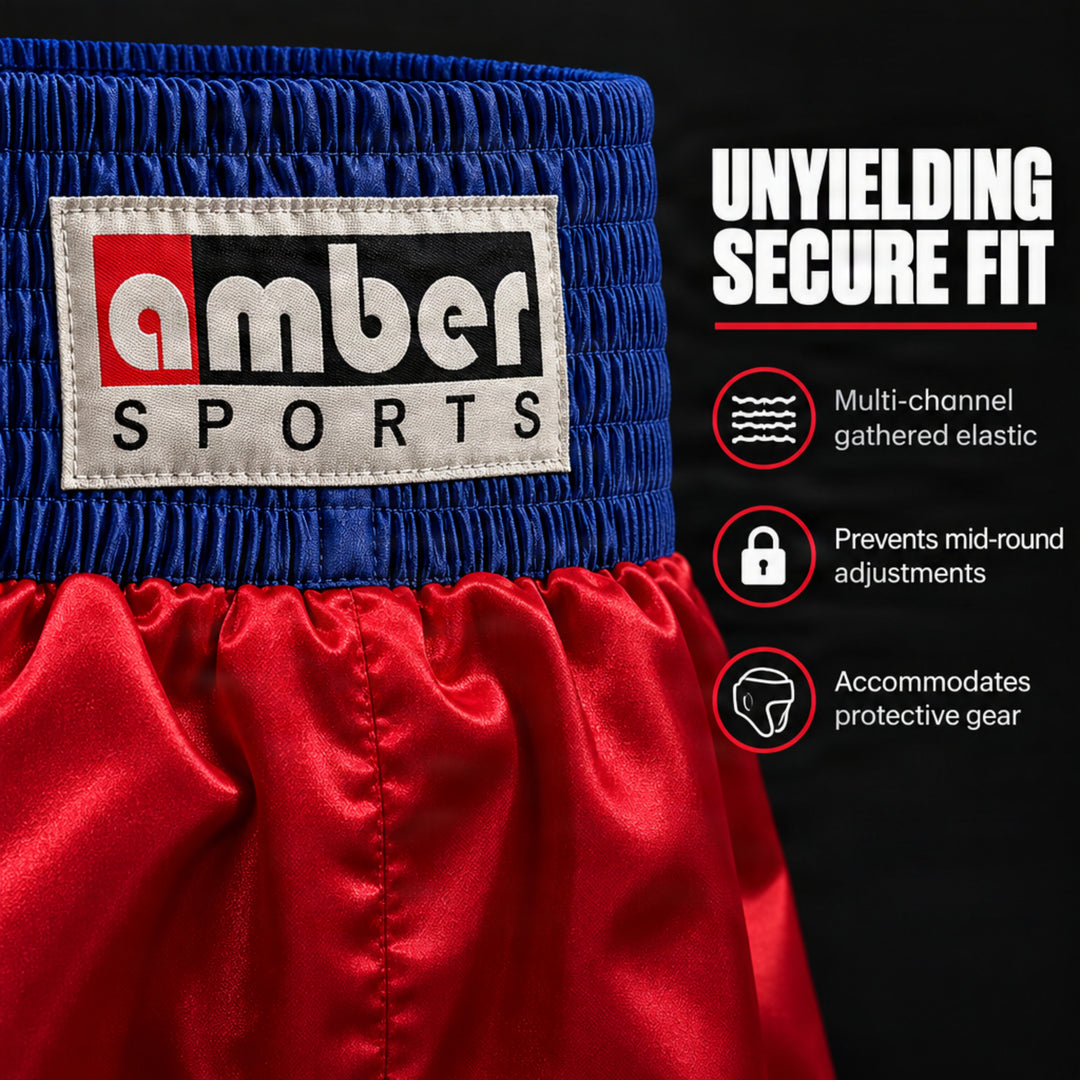 Amber Fight Gear Professional Boxing Shorts, Ultra Lightweight Polyester, Stretch Fit