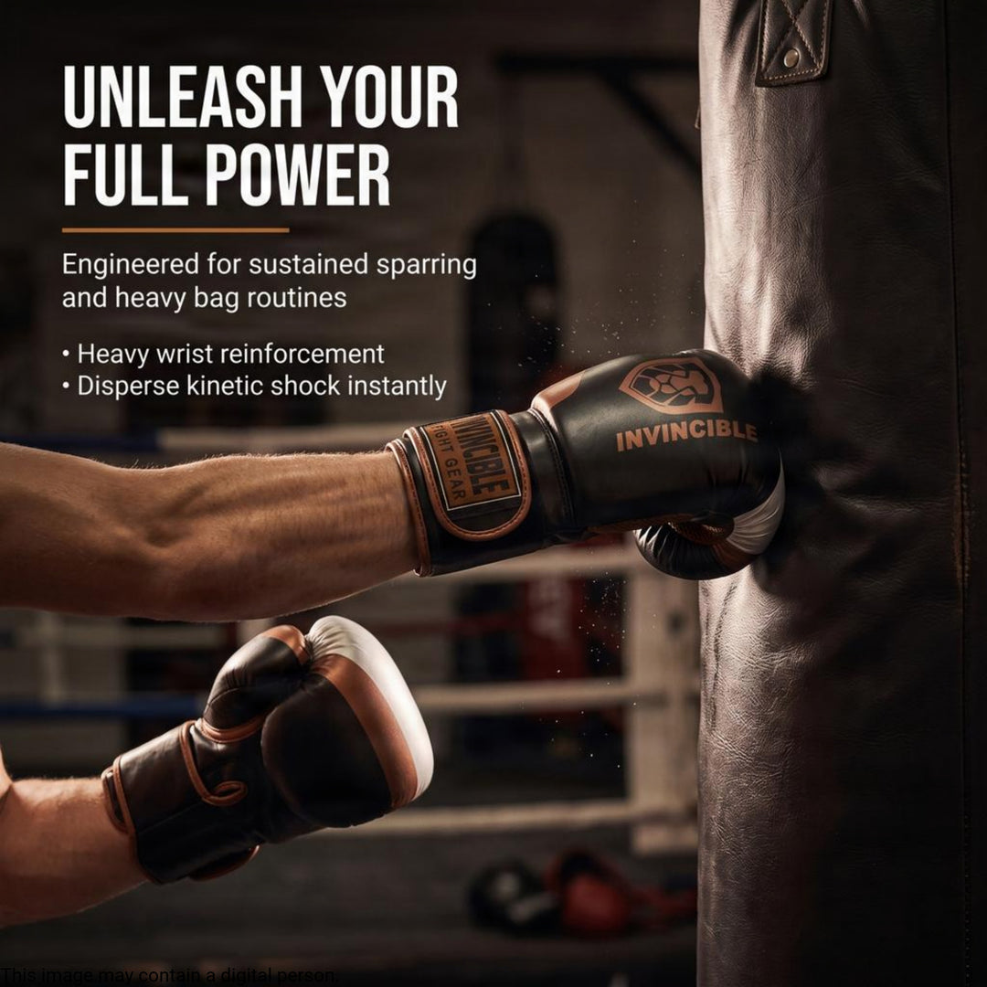 Invincible Fight Gear Standard Toughtek Hook &amp; Loop Training Boxing Gloves