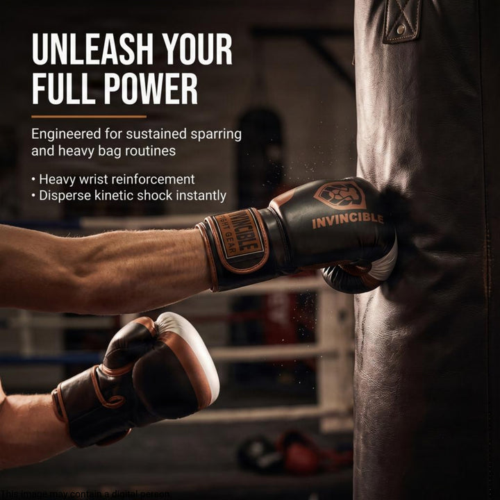 Invincible Fight Gear Standard Toughtek Hook &amp; Loop Training Boxing Gloves