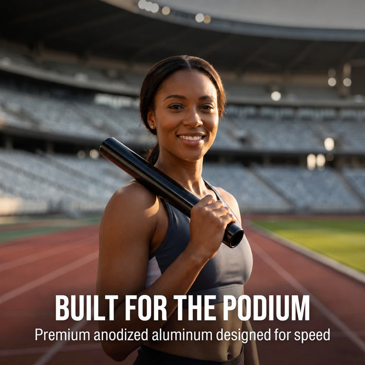 Amber Sporting Goods Aluminum Relay Baton Get The Winning Edge with Our Official Size, Lightweight, and Safe, Black