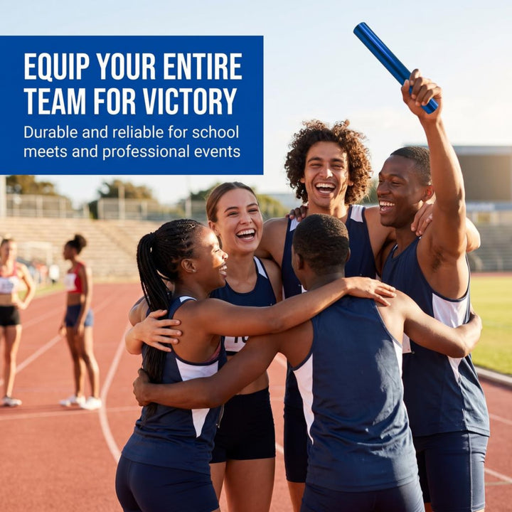 Aluminum Relay Baton Get The Winning Edge with Our Official Size, Lightweight, and Safe, Blue Pack of 2