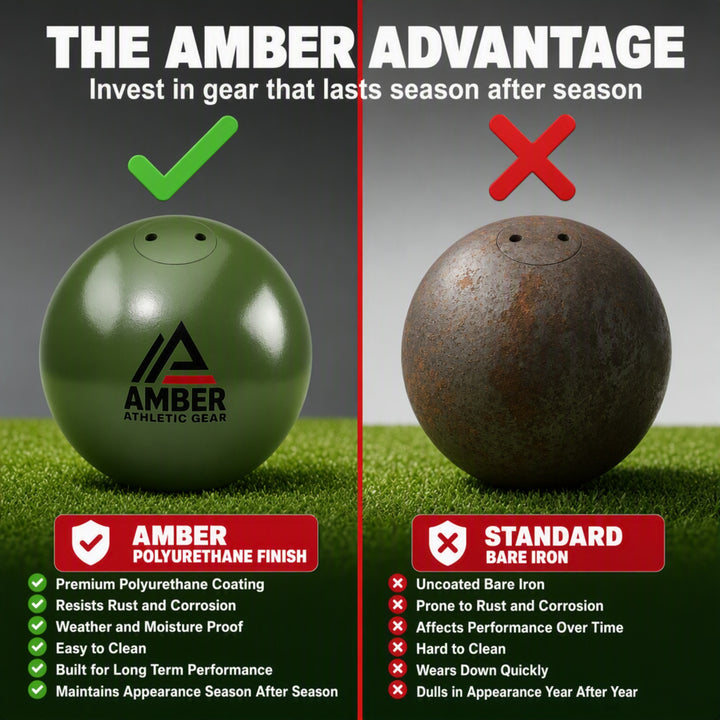 Amber Fight Gear Precision Performance 5kg/11.02lb Iron Shot Put Versatile Training and Competition Excellence with Sturdy Cast Iron Build and Durable Polyurethane Coating Green