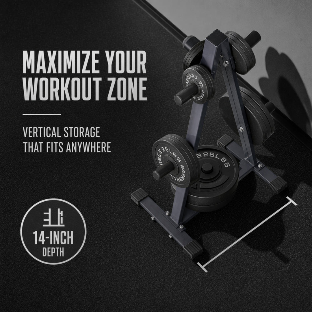 Ultimate Gym Storage Solution: Olympic 2 Plate Weight Rack - Organize, Stabilize, and Maximize Your Home Workouts