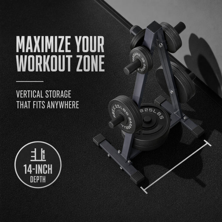 Ultimate Gym Storage Solution: Olympic 2 Plate Weight Rack - Organize, Stabilize, and Maximize Your Home Workouts