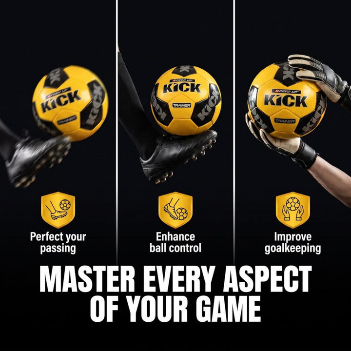 Amber Fight Gear Soccer Football Kick Throw Solo Trainer Practice Training Aide with Adjustable Waist Belt - Fits Ball Size 3, 4, and 5