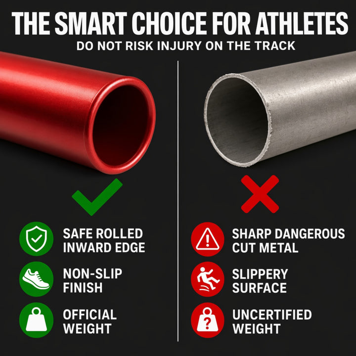 Amber Athletics Gear Aluminum Anodized Adult Relay Batons Set for Athletics Sprints Running Set IAAF Certified (8 Assorted Colors)