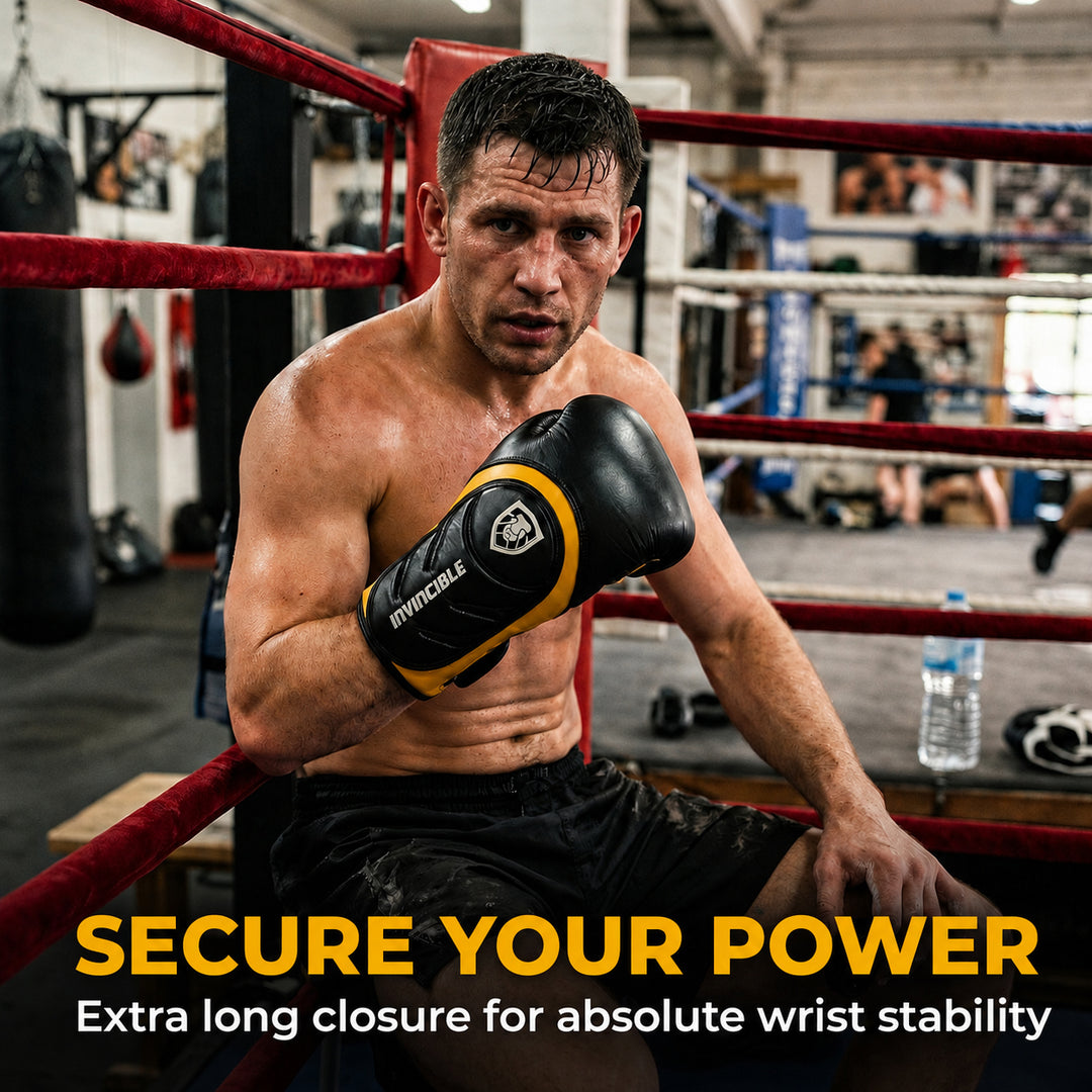 Invincible Fight Gear Pro Leather Boxing Gloves v2.0 | Multi-Layered Foam Training Gloves for MMA, Kickboxing, Muay Thai Sparring | Men, Women &amp; Kids | 12oz, 14oz, 16oz