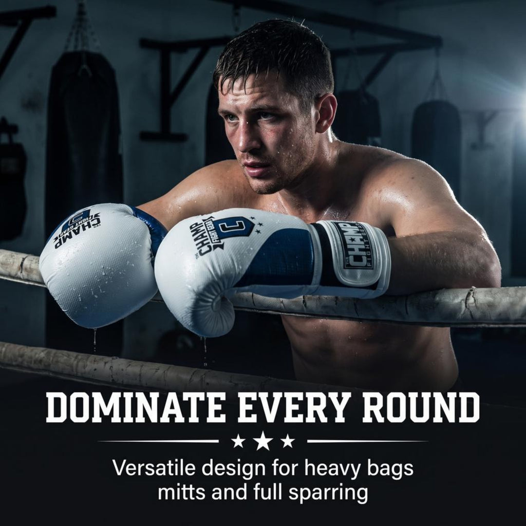 The Champ Fight Gear Alpha Series Boxing Gloves with Wrist Support for Boxing Kickboxing Muay Thai Training or Sparring Punching Bag Mitts