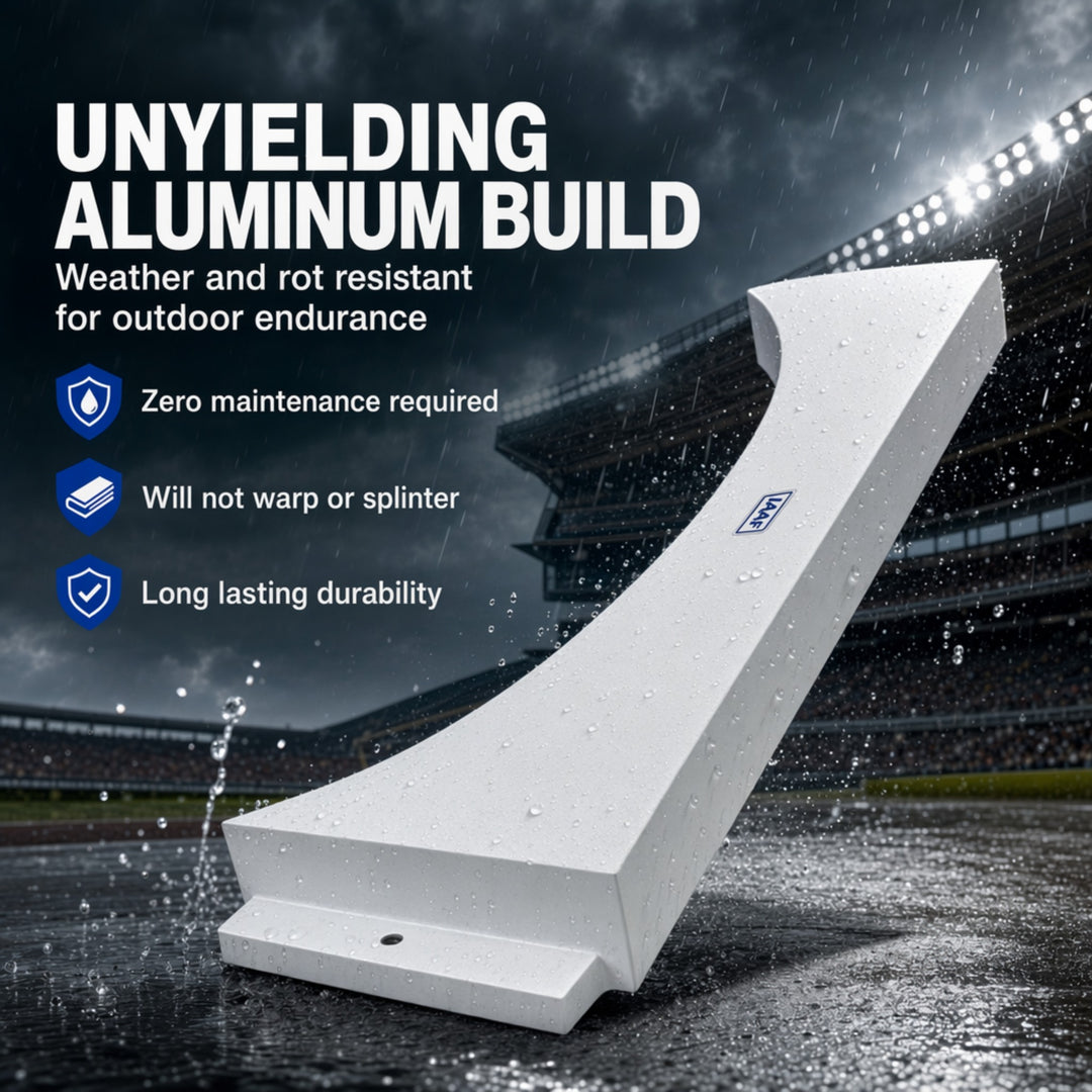 Aluminum Level Pad Shot Put Toe Board, IAAF Certified 4 Inch High Board for Level Circle Pads, Durable &amp; Reliable for Throwing Events, Competition Grade Shot Put Stop Board for Professional Use