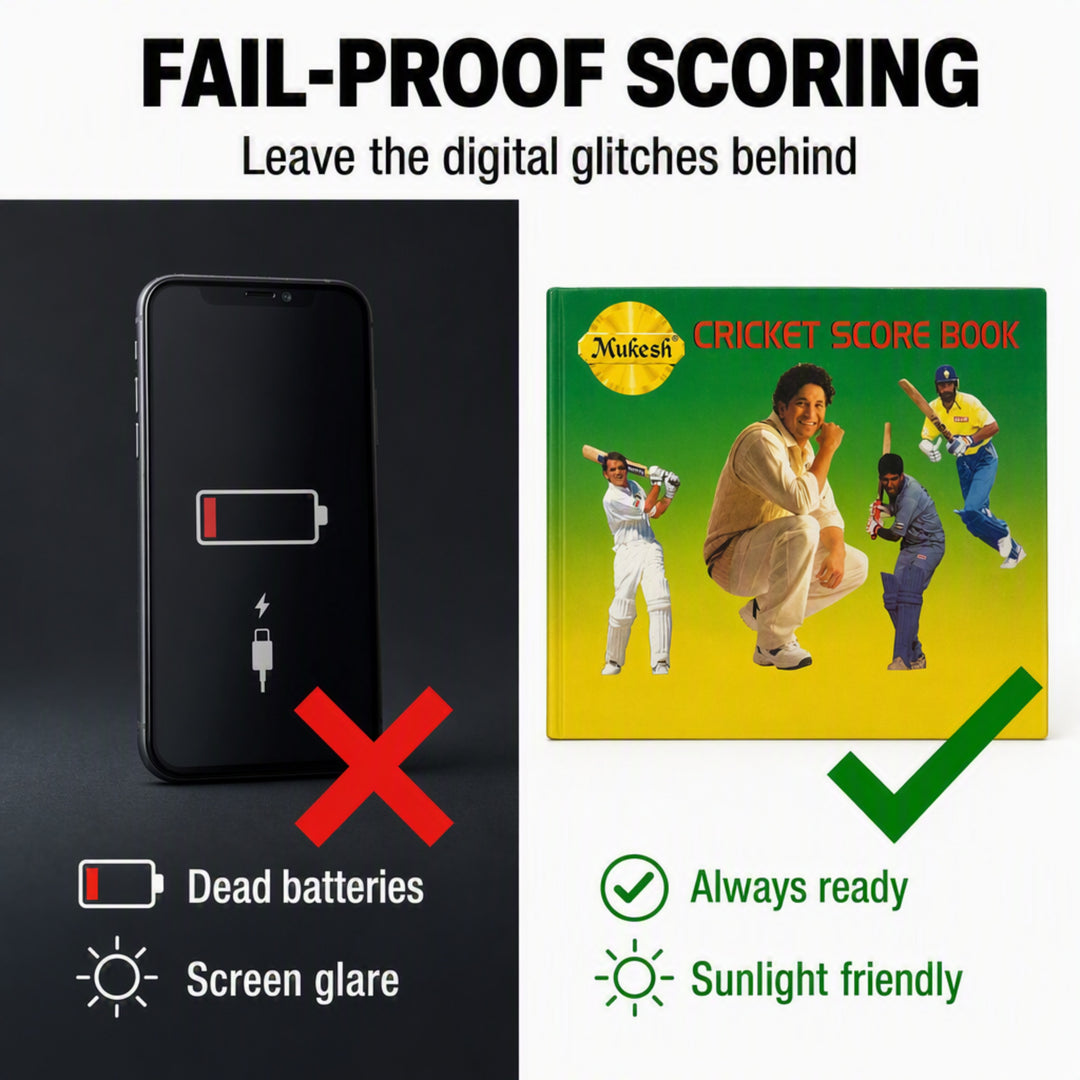 Amber Fight Gear Cricket Scorebook Logging 48 Innings for Comprehensive Game Records and Seasonal Progress Tracking
