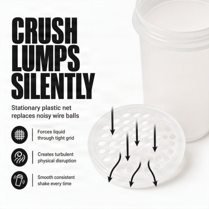Amber Fight Gear The Ultimate Shaker With Cap No. 4, Smooth Supplement Mixing, Convenient Storage, Efficient Lump-Breaking Net, and Durable Design, Black
