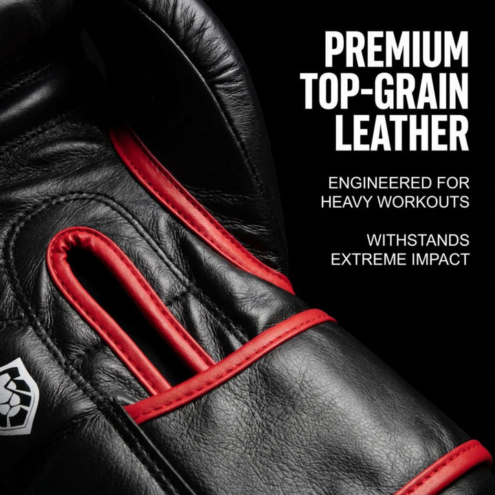 Invincible Fight Gear All Leather Boxing Bag Gloves | Premium Cast Iron Heavy Punching Gloves for MMA, Kickboxing, Muay Thai Sparring | Men &amp; Women Training Equipment | 12oz, 14oz, 16oz