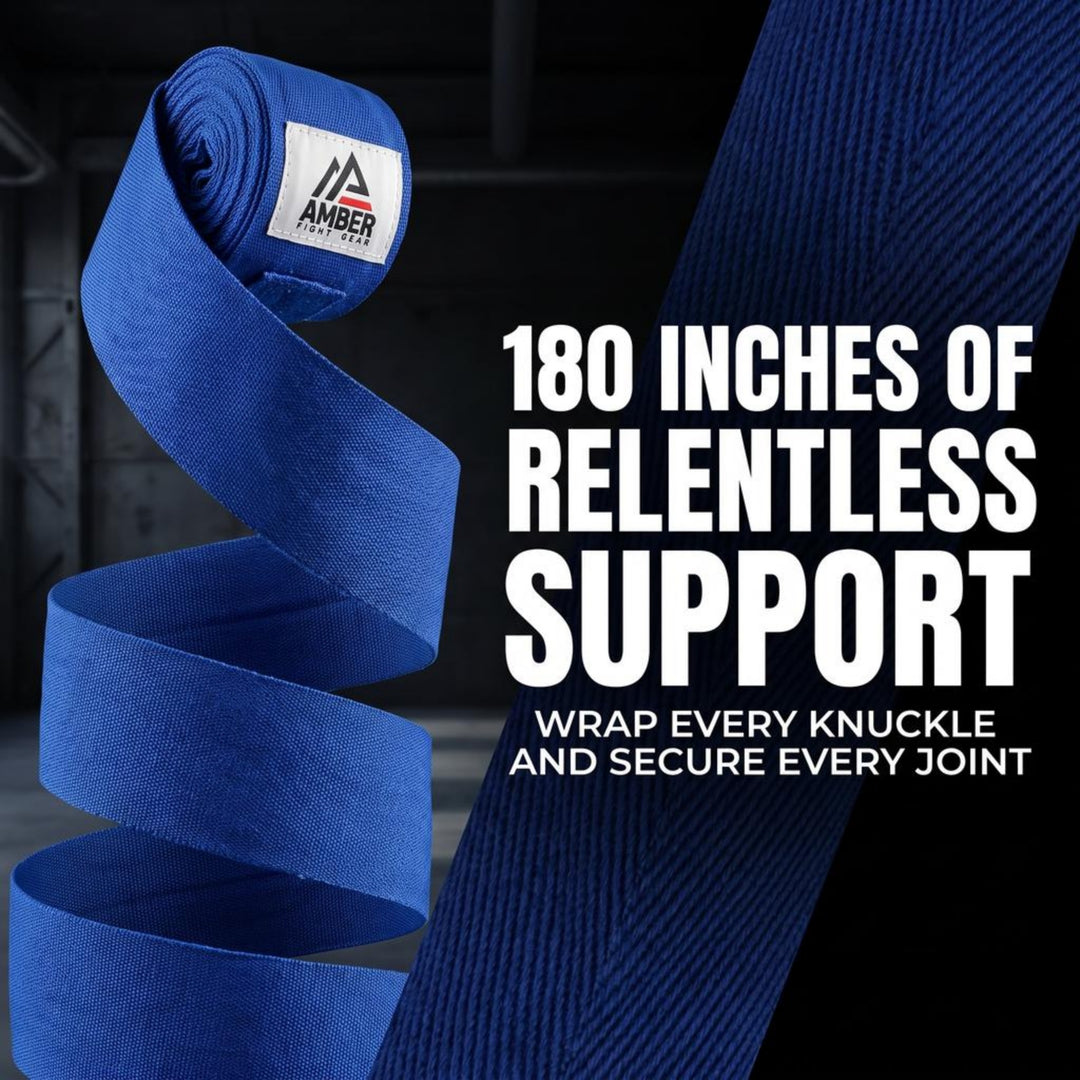 Amber Fight Gear Semi Elastic Professional Hand Wraps with Hook and Loop Closure for Boxing Kickboxing Muay Thai MMA for Men and Women