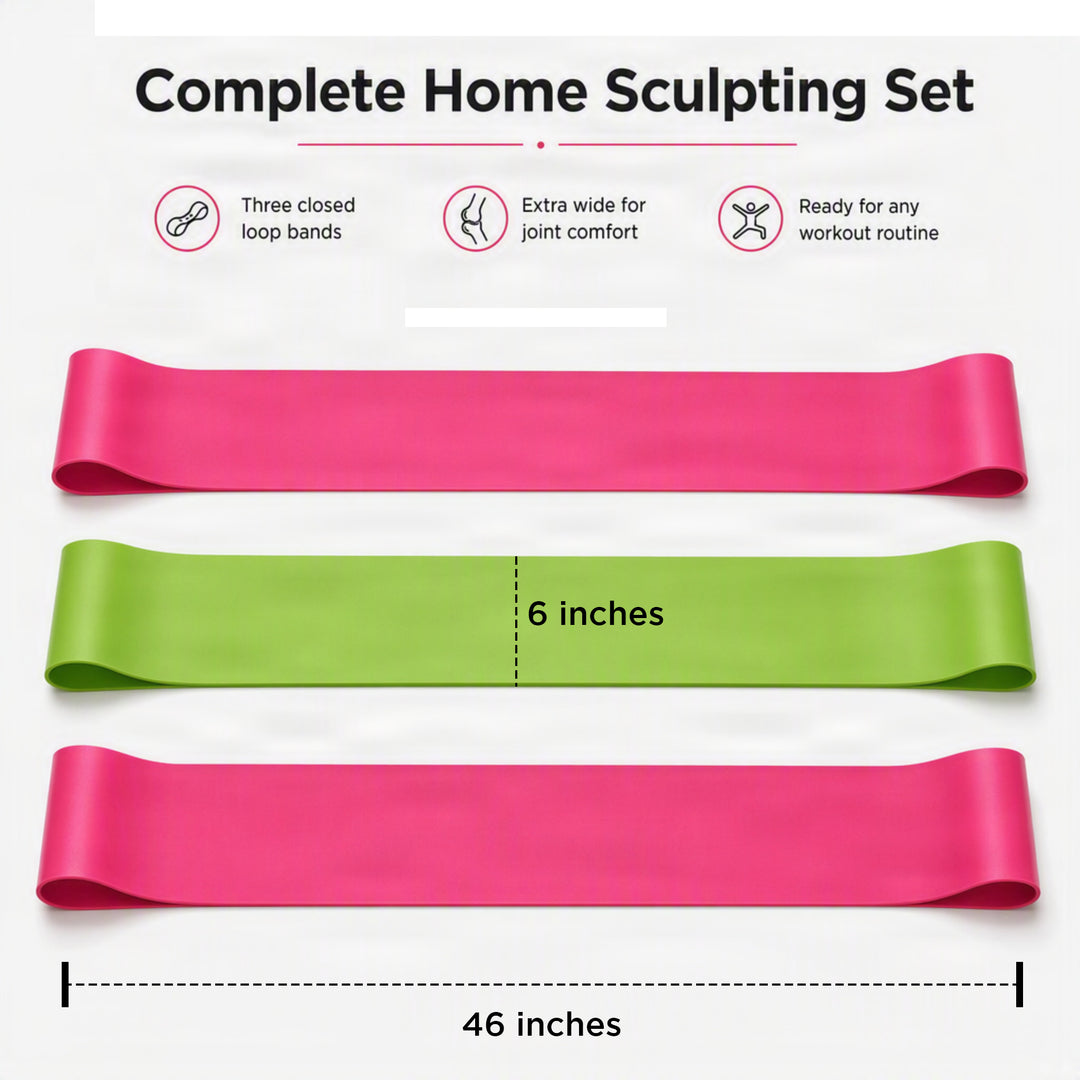 Natural Latex Exercise Resistance Bands Set of 3