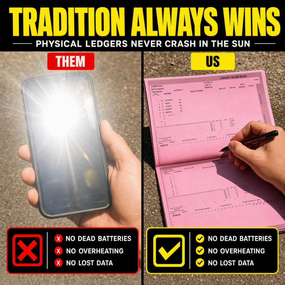 Amber Fight Gear Cricket Scorebook Logging 100 Innings for Comprehensive Game Records and Seasonal Progress Tracking
