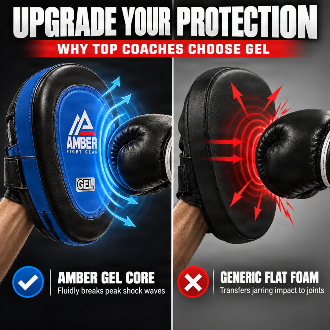 Gel-Infused Leather Punch Mitts for Boxing, Kickboxing, and MMA, Curved Design with Sweat-Resistant Lining, Shock-Absorbing Padding, Perfect for Training and Fitness Workouts