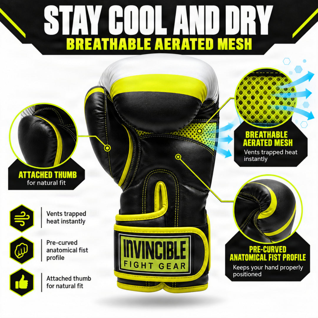 Invincible Fight Gear Standard Toughtek Hook &amp; Loop Training Boxing Gloves
