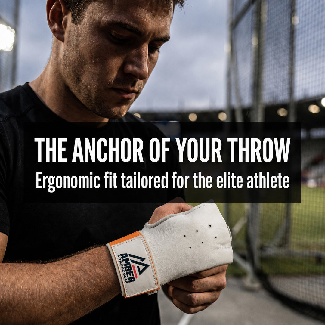 Amber Fight Gear Leather Hand Hammer Throw Glove - The Ideal Glove for Hammer Throwers, Experience Comfort and Control