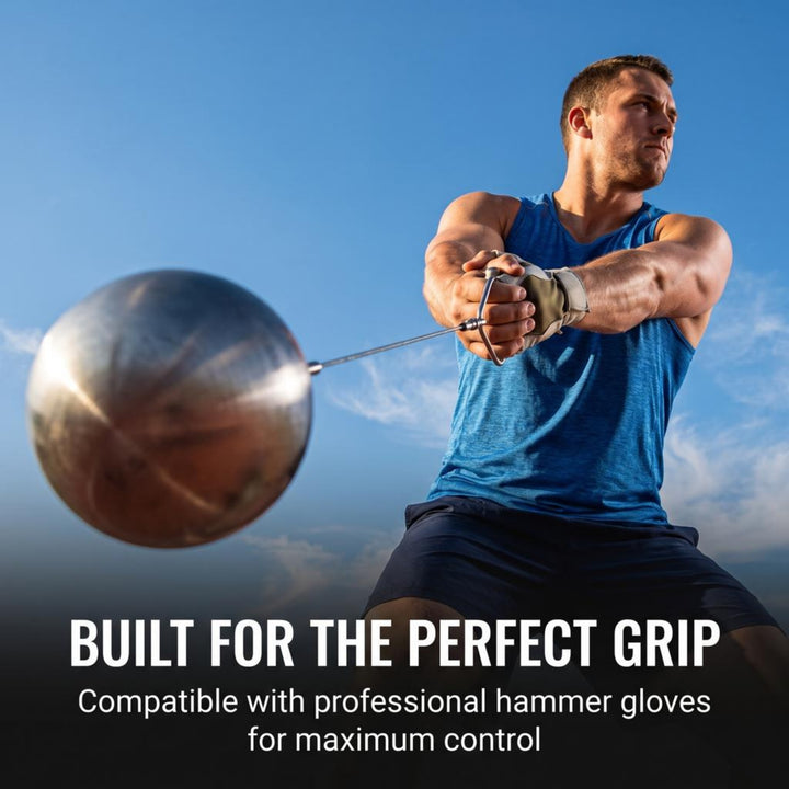 Precision Stainless Steel Hammer, IAAF Certified for Optimal Performance, Featuring High-Speed Motion Swivel, Durable Wire, Lightweight Aluminum Handle, Ideal for Training and Competitions, 12lb/103mm