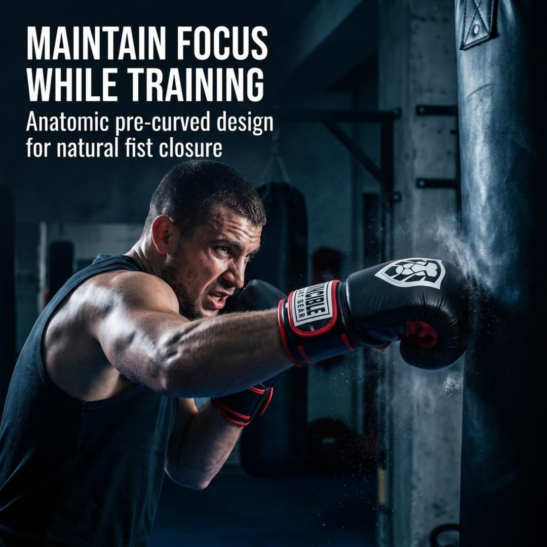 Invincible Fight Gear All Leather Boxing Bag Gloves | Premium Cast Iron Heavy Punching Gloves for MMA, Kickboxing, Muay Thai Sparring | Men &amp; Women Training Equipment | 12oz, 14oz, 16oz