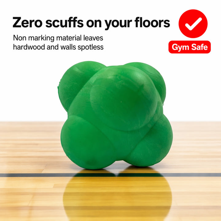 Agility Reaction Ball, 3-Inch Rubber Reflex Trainer, Green