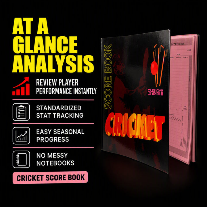 Amber Fight Gear Cricket Scorebook Logging 100 Innings for Comprehensive Game Records and Seasonal Progress Tracking