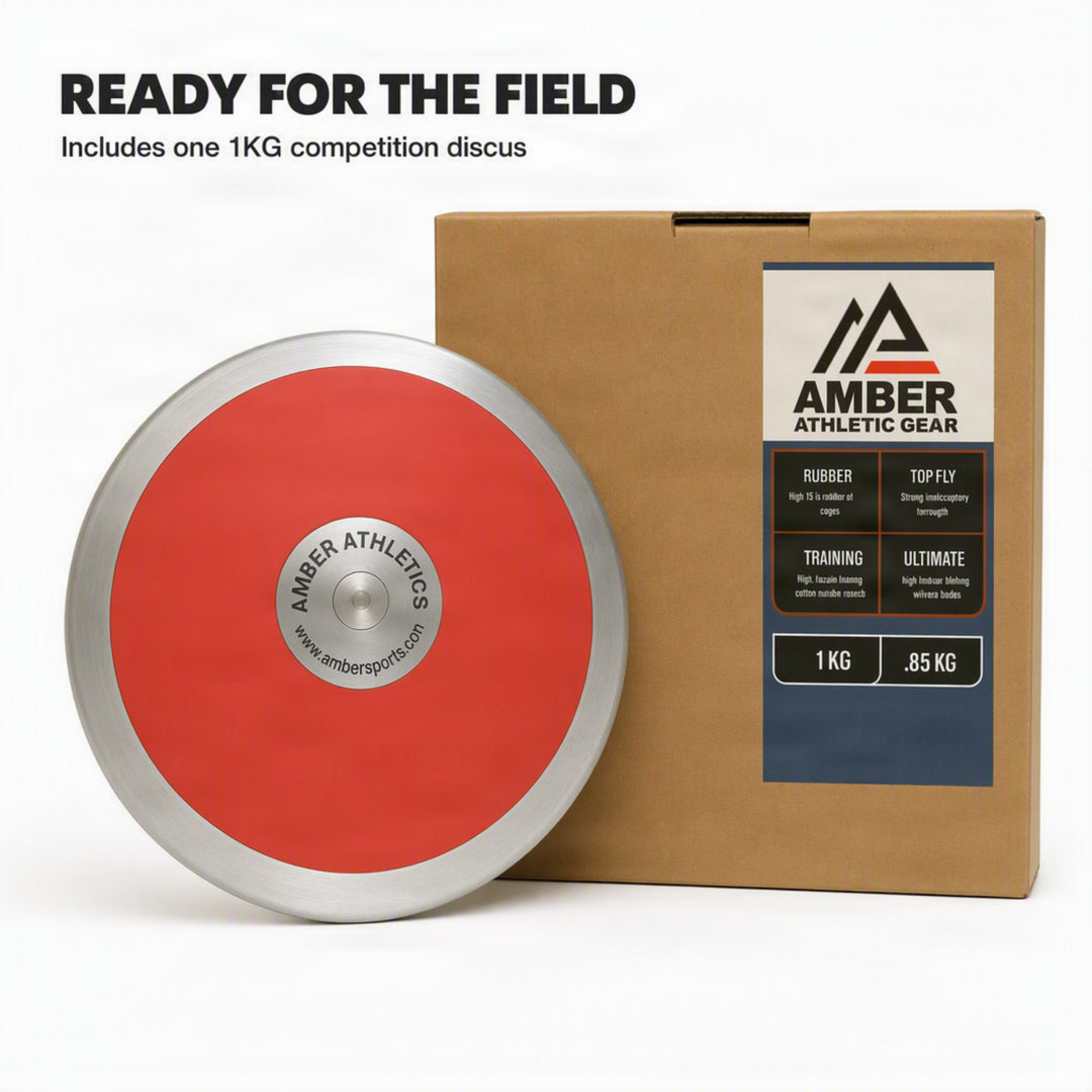 Amber Athletic Gear 70% Rim Weigh Discus Galvanized Steel Rim, Sturdy ABS Plates, Balanced Design, Precision Throws &amp; Enhanced Aerodynamics, 0.85Kg, 1 Kg, 1.25 Kg, 1.5Kg, 1.6 Kg, 1.75Kg and 2 Kg
