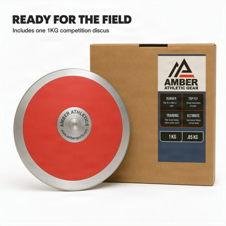 Amber Athletic Gear 70% Rim Weigh Discus Galvanized Steel Rim, Sturdy ABS Plates, Balanced Design, Precision Throws &amp; Enhanced Aerodynamics, 0.85Kg, 1 Kg, 1.25 Kg, 1.5Kg, 1.6 Kg, 1.75Kg and 2 Kg