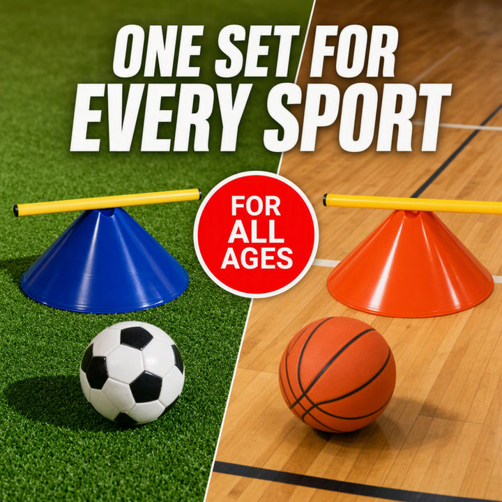 Amber Fight Gear Ultimate Agility Training Bundle,10-Piece Hurdle Set with 20 Cones, Adjustable Poles &amp; Carry Bag ? Speed, Agility &amp; Coordination Drills Equipment