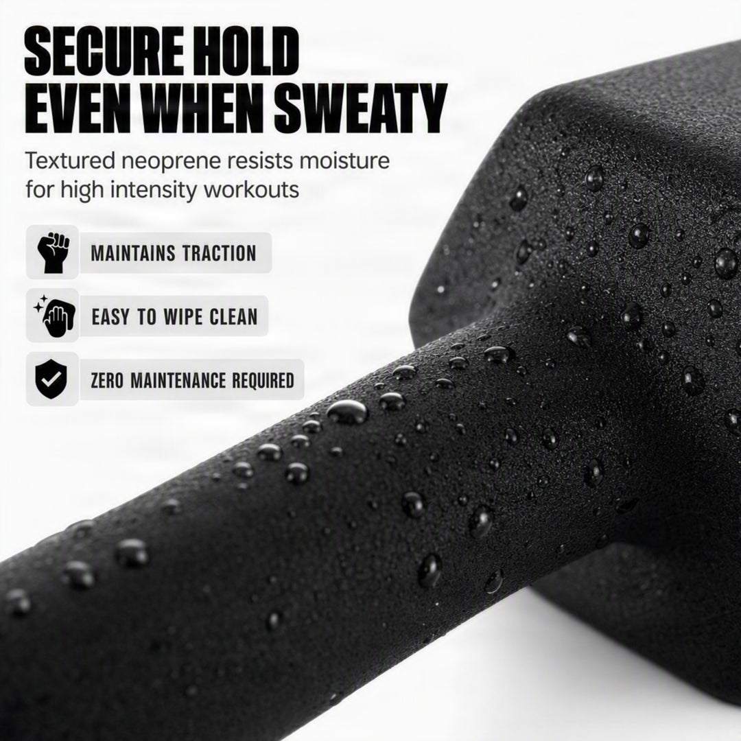 Neoprene Dumbbell for Strength Training, Muscle Toning, and Rehab, Non-Slip Grip, Anti-Roll Design