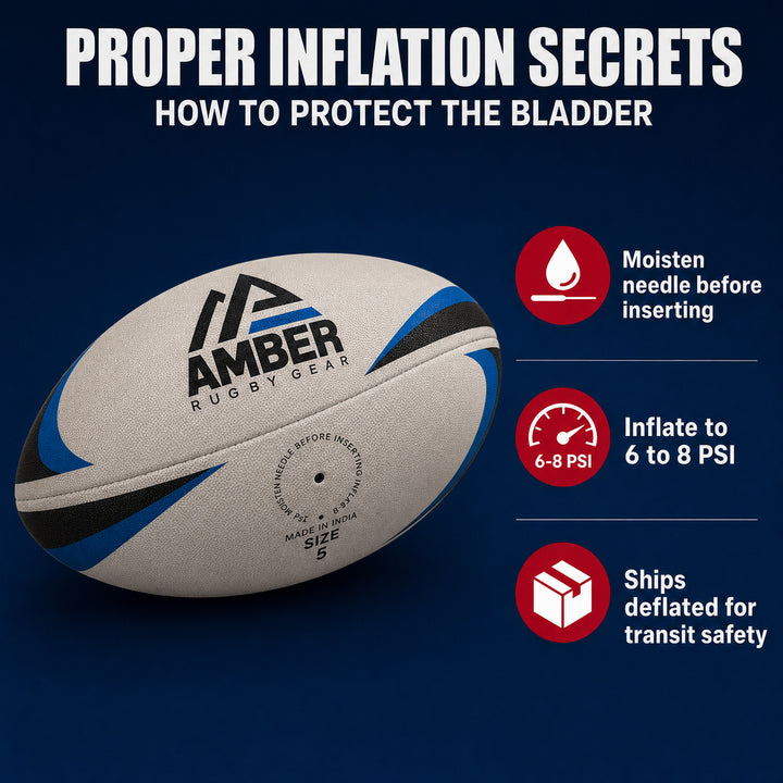 Competition Rugby Ball with Superior Grip and Balanced Weight for Match-Play and Training