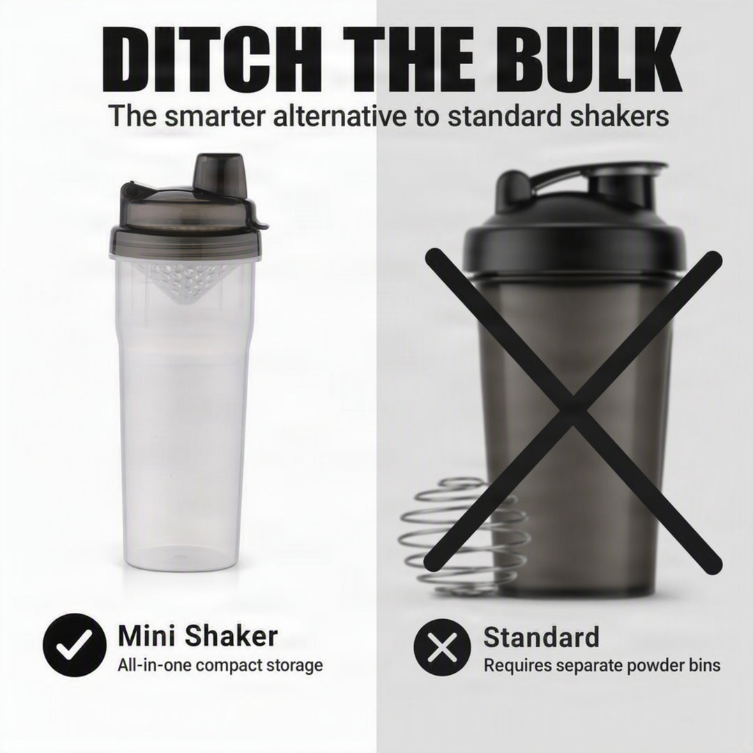 Mini Shaker Glass with Black Cap: Premium Quality Protein Shaker Bottle for Smooth Blends, Leak-Proof Design, Easy to Carry, Ideal for Gym Enthusiasts and Athletes, Versatile Use, Black