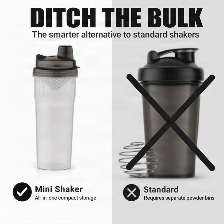 Mini Shaker Glass with Black Cap: Premium Quality Protein Shaker Bottle for Smooth Blends, Leak-Proof Design, Easy to Carry, Ideal for Gym Enthusiasts and Athletes, Versatile Use, Black