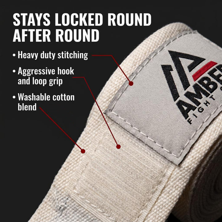 Amber Fight Gear Semi Elastic Professional Hand Wraps with Hook and Loop Closure for Boxing Kickboxing Muay Thai MMA for Men and Women