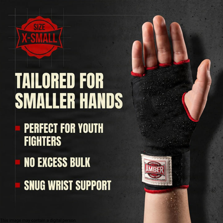 Amber Fight Gear Rapid Elastic Hand Wraps for Boxing, MMA, Muay Thai, Kickboxing - Enhanced Wrist &amp; Knuckle Protection - Ideal for Men &amp; Women