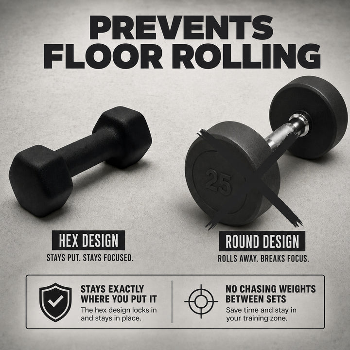 Neoprene Dumbbell, Single Weight for Strength Training, Muscle Toning, and Rehab, Non-Slip Grip &amp; Anti-Roll Design, Available in 1lb?15lb