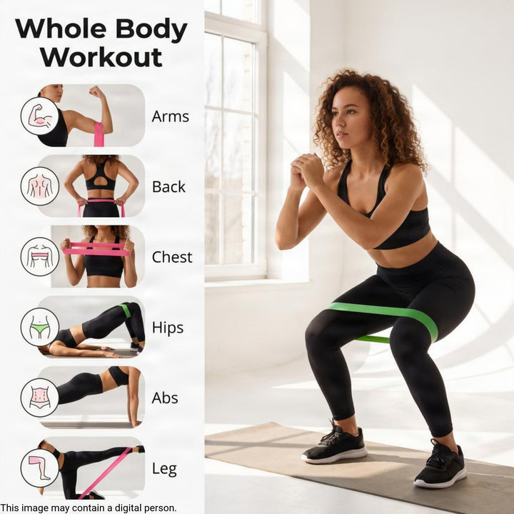 Natural Latex Exercise Resistance Bands Set of 3