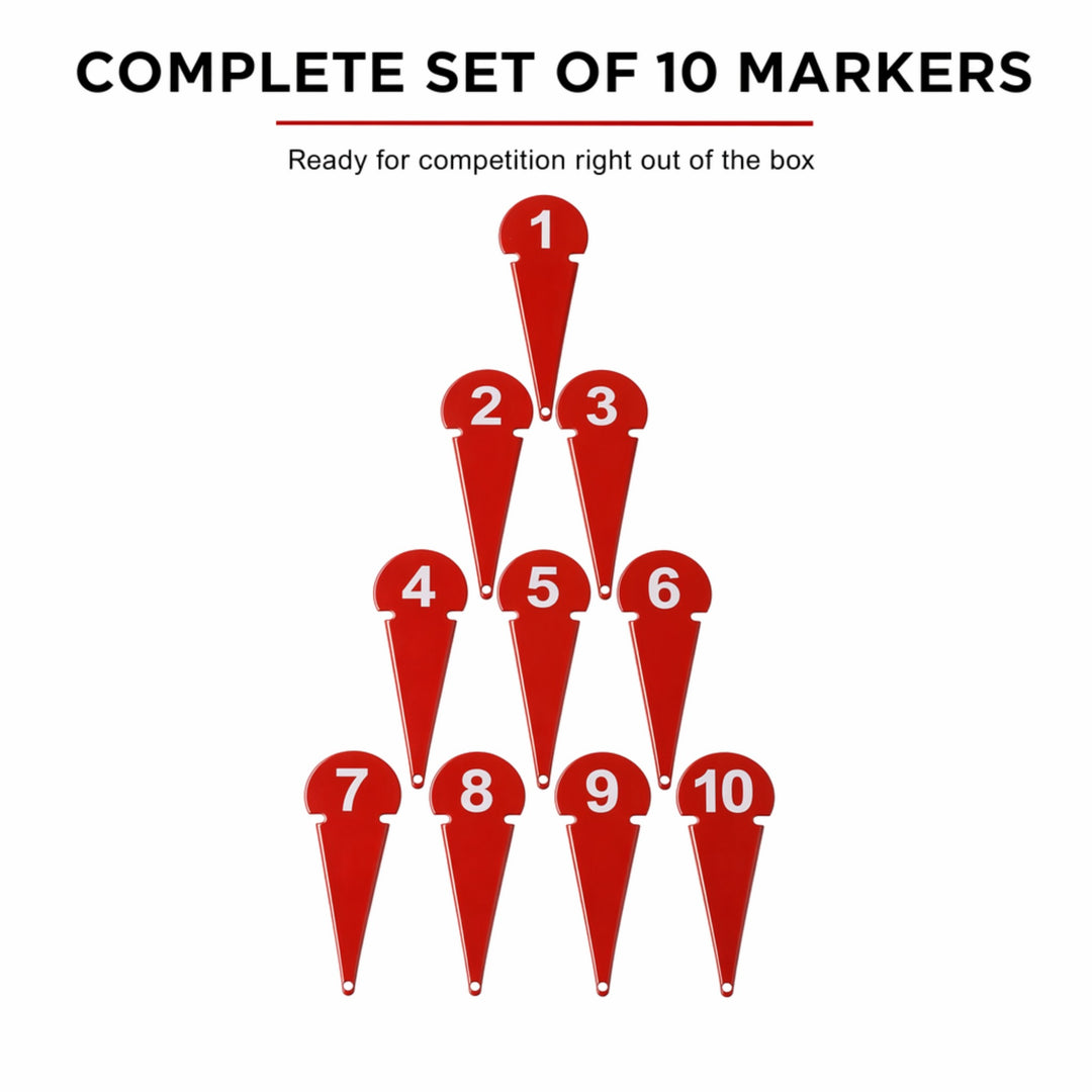Durable Discus &amp; Shot Put Markers (Set of 10) Essential Track and Field Equipment, Spiked Tips for Secure Placement, High Visibility, Robust Metal Construction for Competitions and Training