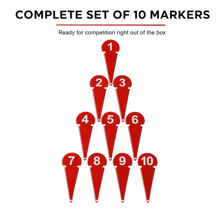 Durable Discus &amp; Shot Put Markers (Set of 10) Essential Track and Field Equipment, Spiked Tips for Secure Placement, High Visibility, Robust Metal Construction for Competitions and Training