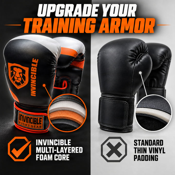 Invincible Fight Gear Standard Toughtek Hook &amp; Loop Training Boxing Gloves