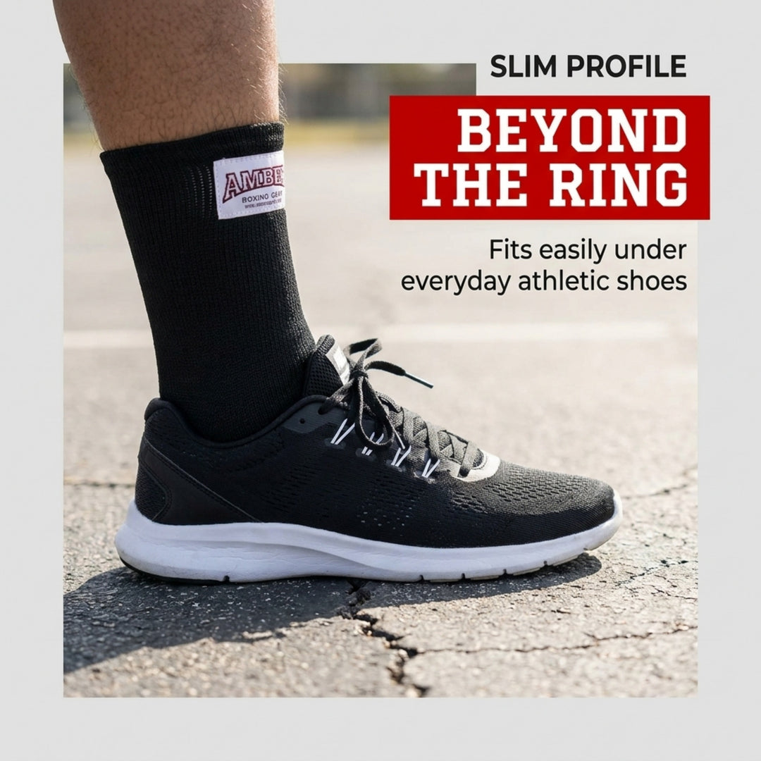 Amber Fight Gear Nylon Ankle Wraps Open Heel Design for Superior Support and Comfort