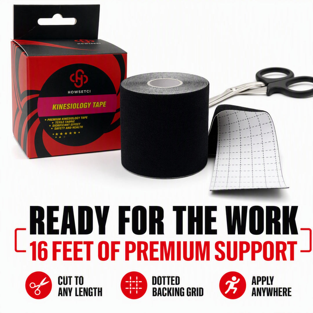 Ultimate Performance Kinesiology Tape: Support, Stabilize, and Recover Best for Athletes and Rehabilitation, 2" x 16ft Black